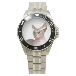 Cat 578 Sphynx white background Watch