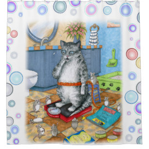 Cat 579 Funny cat Shower Curtain