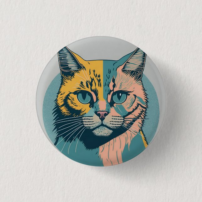 cat 5 retro 3 cm round badge (Front)