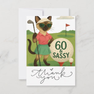 Cat 60th Birthday  Thank You Card