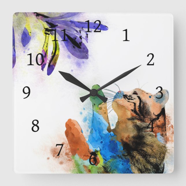Cat 610 square wall clock (Front)