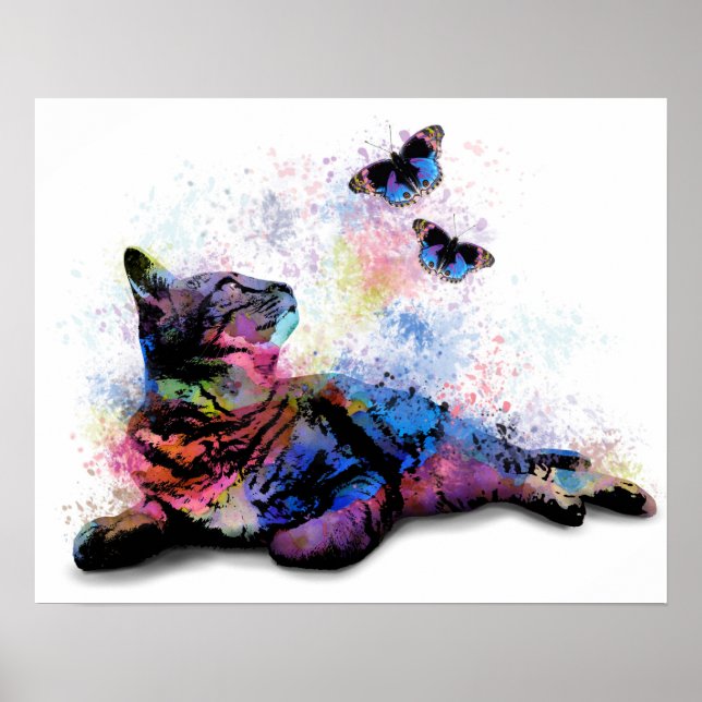 Cat 614 butterfly poster (Front)