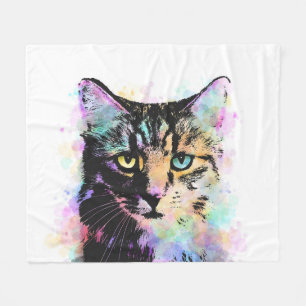 Cat 618 white fleece blanket