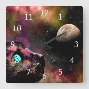 Cat 619 square wall clock
