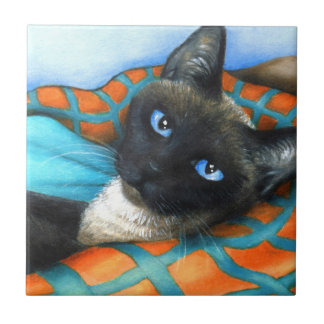Cat 634 Siamese Ceramic Tile