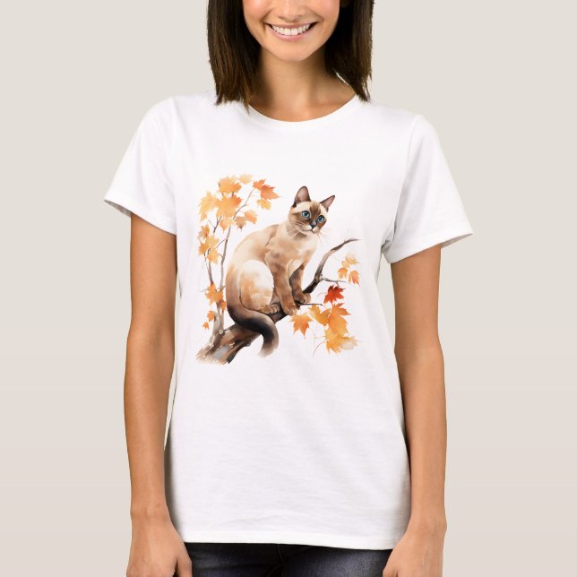 Cat 6 in Fall T-Shirt (Front)