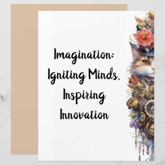 Cat 6 Kitten and top hat watercolor (Front/Back)