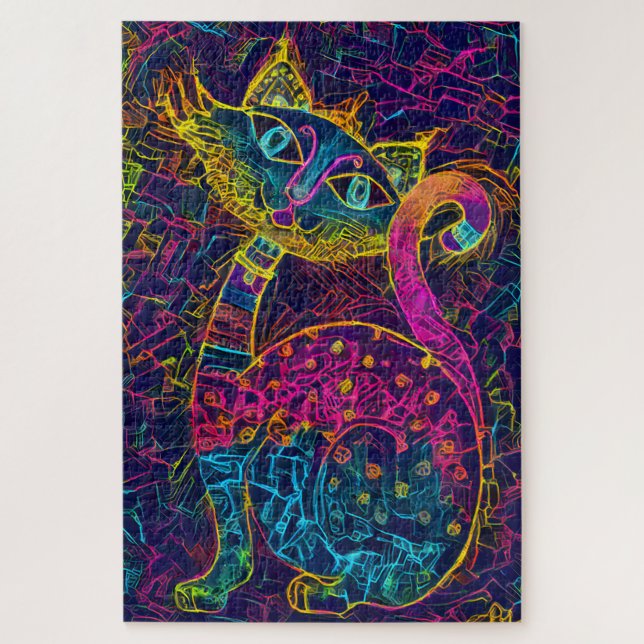 Cat 7 - Lucky no 7 Jigsaw Puzzle (Vertical)