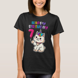 Cat 7th Birthday Happy Birthday Caticorn Kitty Boy T-Shirt