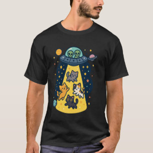 Cat Abducted by Aliens Funny The Cat Journey into T-Shirt