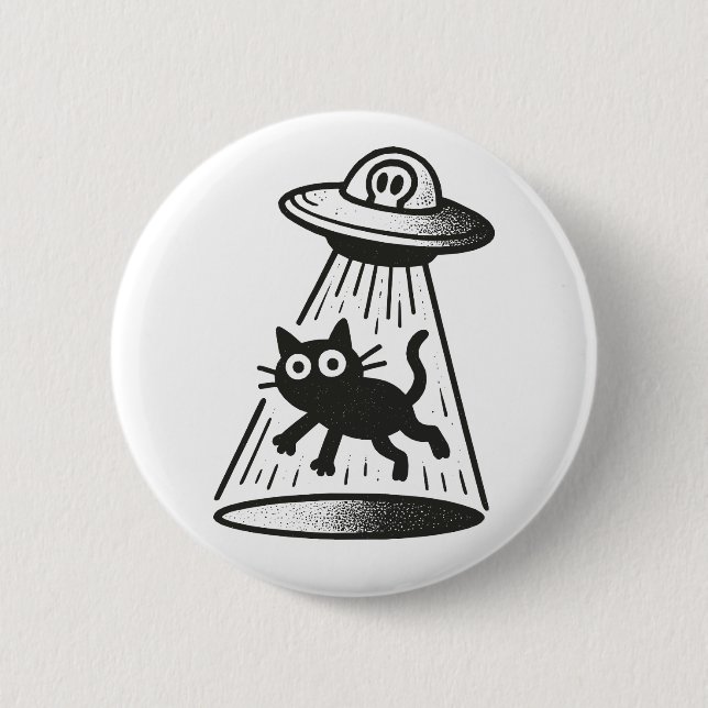 Cat Abduction 6 Cm Round Badge (Front)