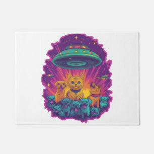 Cat Abduction Squad � Funny Alien Kitty Sci-Fi Doormat