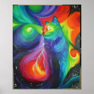 Cat Abstract Poster
