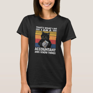 Cat Accountant Vintage  Accounting Cpa Accountant T-Shirt