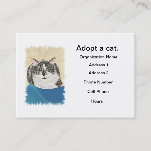 Cat adoption business cards Template (Front)