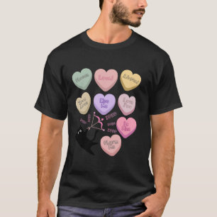 Cat Adoption Kitten Kitty Lovers Cute Candy Heart T-Shirt