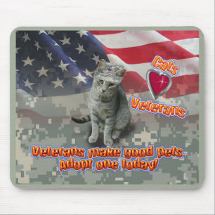 Cat Adopts Veteran for Lifelong Friend Mouse Pad