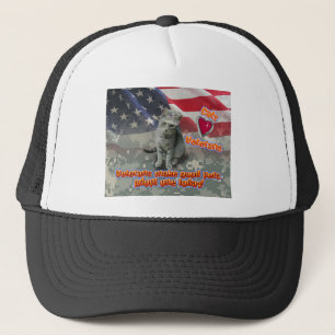 Cat Adopts Veteran for Lifelong Friend Trucker Hat