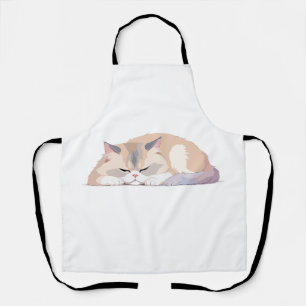 Cat Adorable Cute Animal Sleeping Relaxing Calm Apron