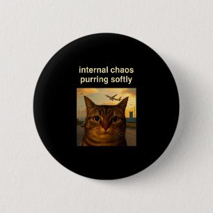 Cat Airport Relax Stress Vacation Office Meme 6 Cm Round Badge