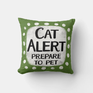 Cat Alert Throw Pillow