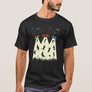Cat Alien Abduction Kitten Kitty UFO Funny Cat Dad T-Shirt