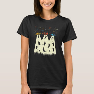 Cat Alien Abduction Kitten Kitty UFO Funny Cat Dad T-Shirt