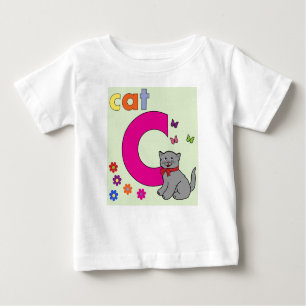 Cat Alphabet Letter C Baby T-Shirt
