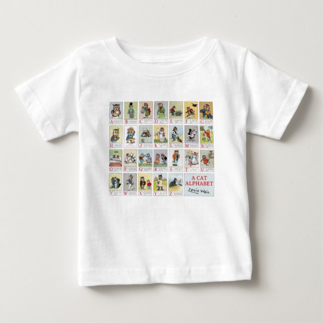 Cat Alphabet, Louis Wain Baby T-Shirt (Front)