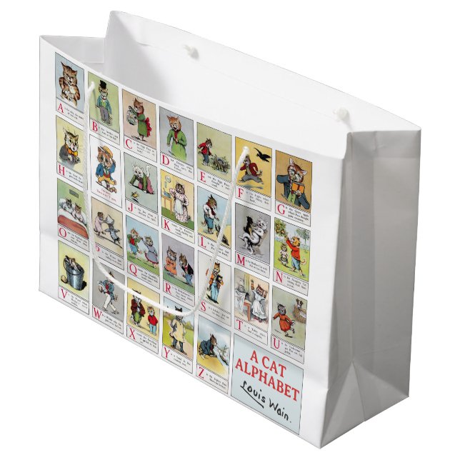 Cat Alphabet, Louis Wain Large Gift Bag (Front Angled)