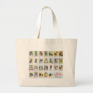 Cat Alphabet, Louis Wain Large Tote Bag