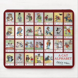 Cat Alphabet, Louis Wain Mouse Pad