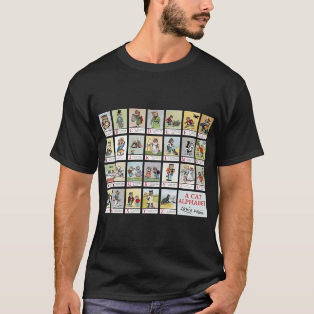 Cat Alphabet, Louis Wain T-Shirt (Front)