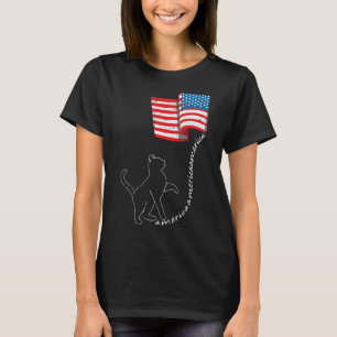Cat American Flag 4th Of July Cute Patriotic Kitte T-Shirt