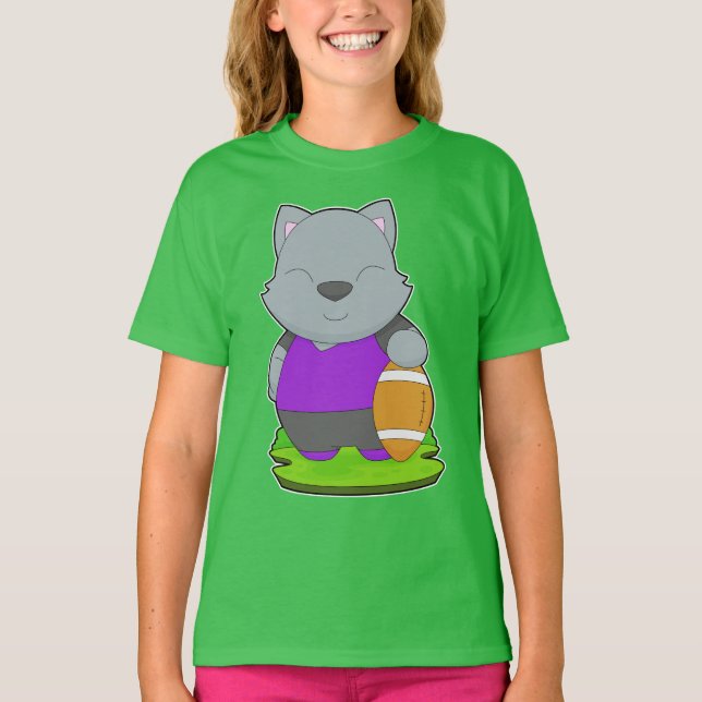 Cat American Football T-Shirt (Front)