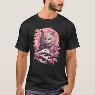 Cat Among Cherry Blossoms  Japanese Cat T-Shirt