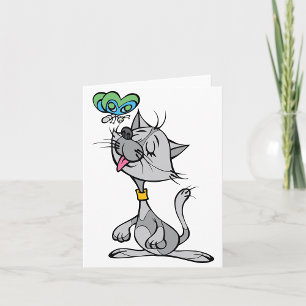 Cat And A Butterfly Note Cards