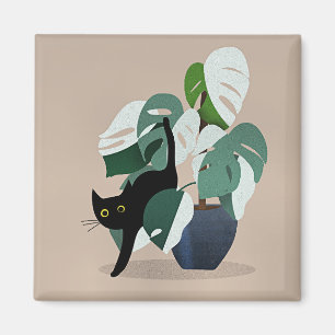 Cat and a Plant artwork Magnet