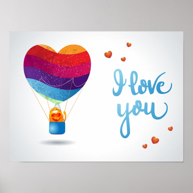 Cat and Ballon of Love  Poster (Front)