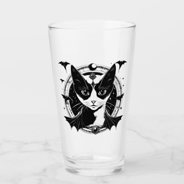 Cat and Bats I Glass (Front)