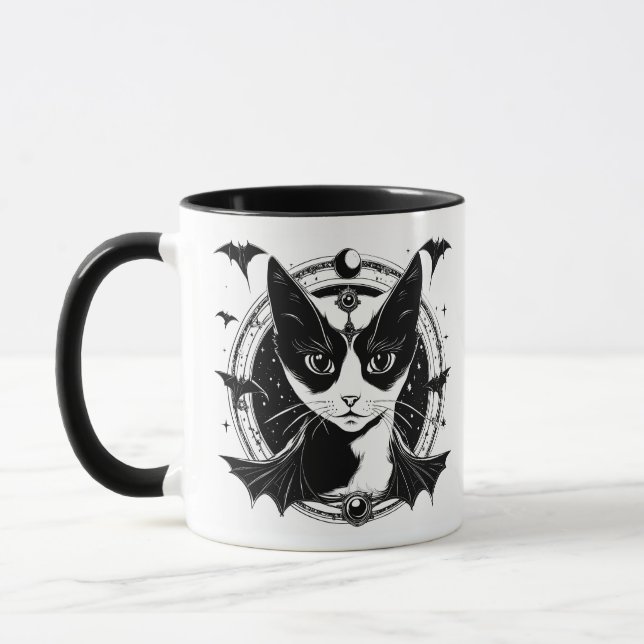 Cat and Bats I Mug (Left)