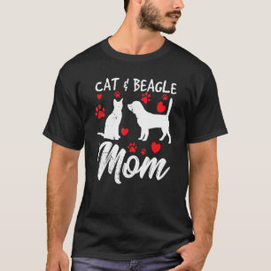 Cat And Beagle Mum Hound Dogs Mama Proud Pet Dog M T-Shirt
