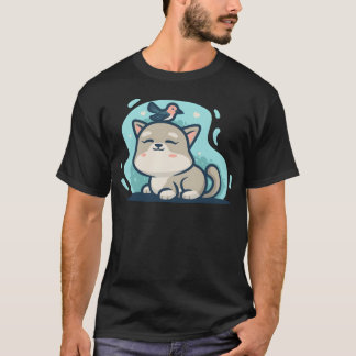 Cat And Bird friend T-Shirt