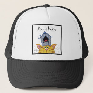 Cat and Bird House Mobile Home Trucker Hat