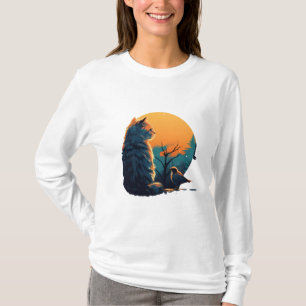 Cat And Bird T-Shirt