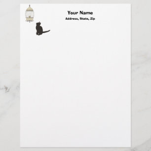 Cat and Birdcage Letterhead Design