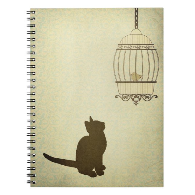 Cat and Birdcage Notebook (Front)