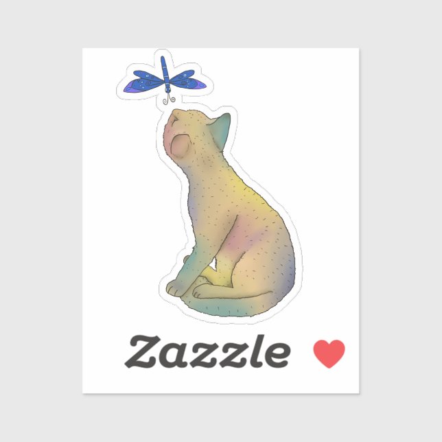 Cat and blue dragonfly (Sheet)