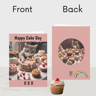 Cat and Cake Birthday Celebration Cute Cats Card