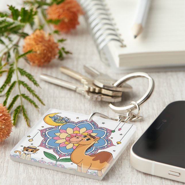 Cat And Camel Key Ring (Front Right)
